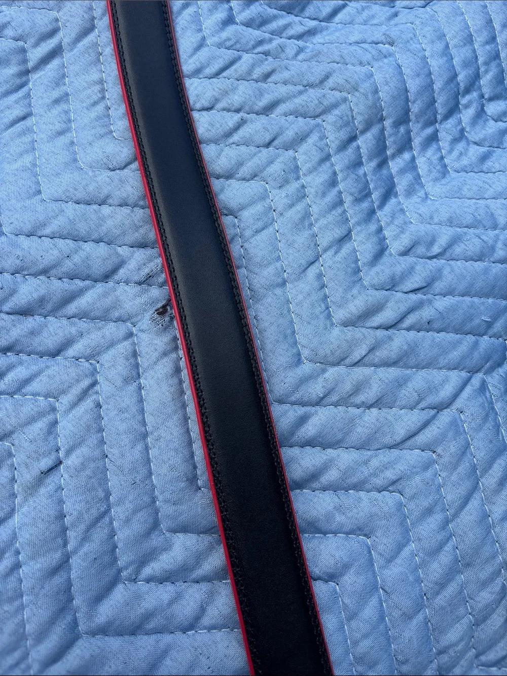 Men's Red Leather Belt with Polished Buckle Fredrico Leone